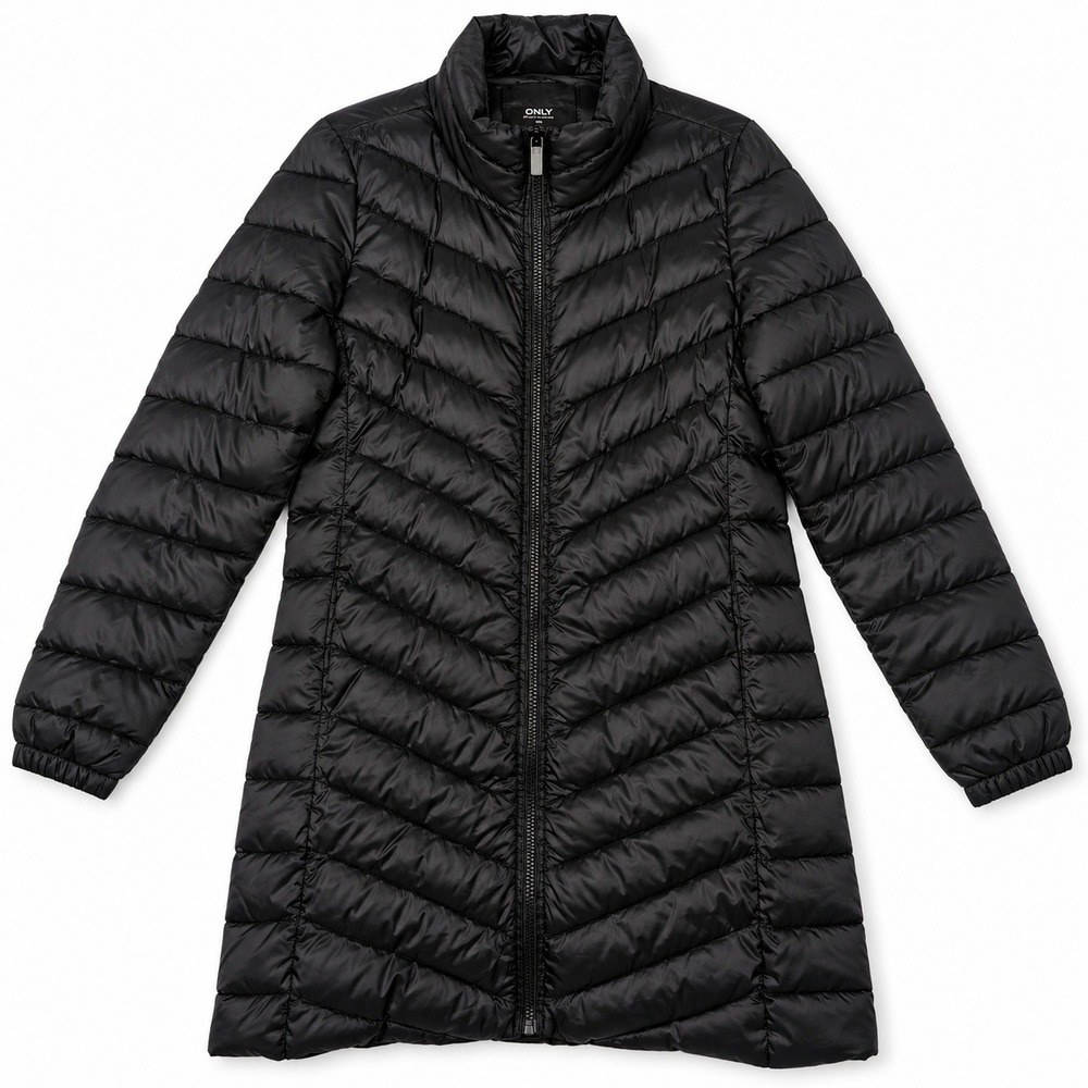 ONLY New Tahoe Puffer Coat Women Size M Black Quilted Full Zip Light Jacket